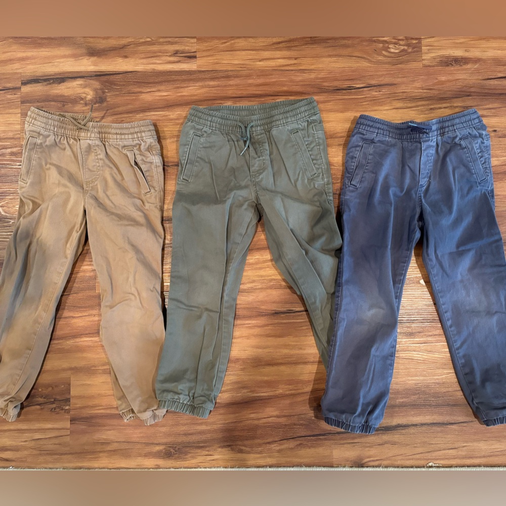 Old Navy Boys Joggers Pants Set - Blue, Green, Tan, 5T